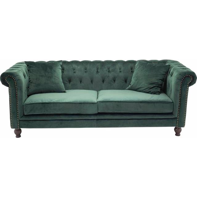 Billede af Venture Design Velvet Green Sofa 217cm 3 personers