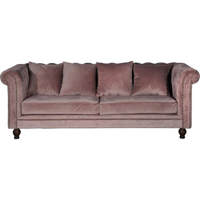 Billede af Venture Design Velvet Pink Sofa 217cm 3 personers